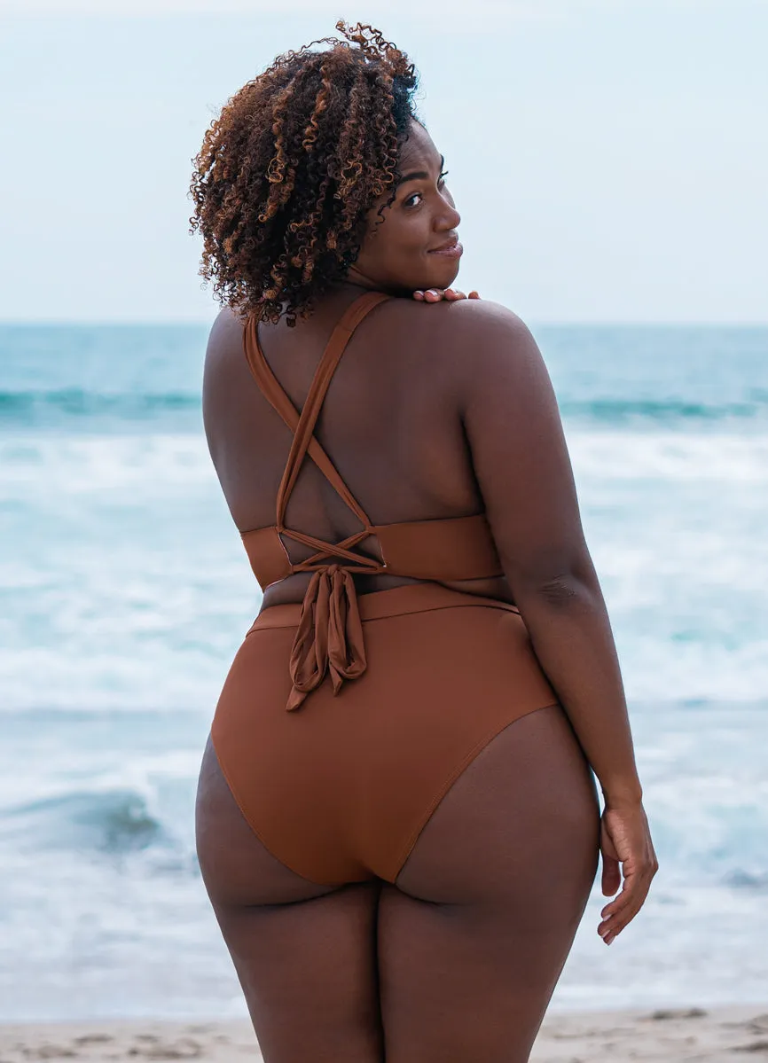 Maaji Moccachino Patri Long Line Triangle Bikini Top Maaji