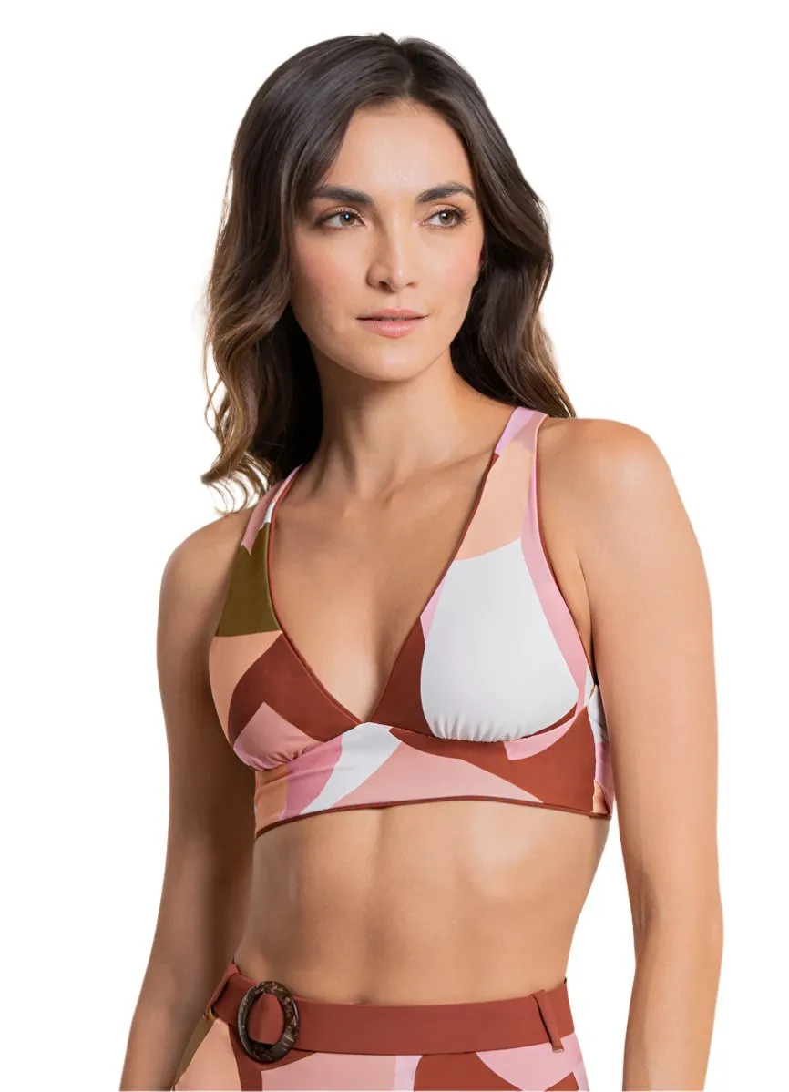 Maaji Moccachino Patri Long Line Triangle Bikini Top Maaji