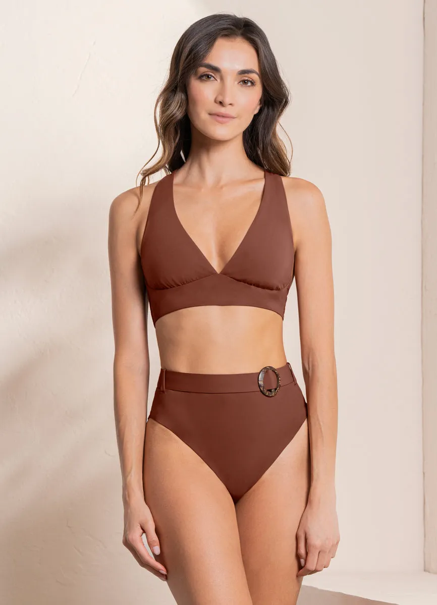 Maaji Moccachino Whitney High Rise/High Leg Bikini Bottom Maaji