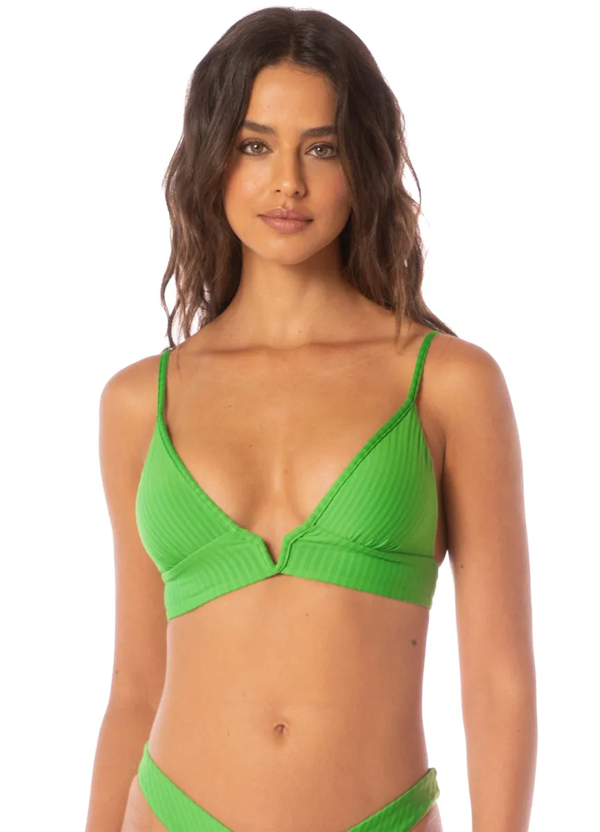 Maaji Mojito Green Paradiso Long Line Triangle Bikini Top Maaji