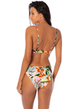 Maaji Neon Leafy Sublimity Regular Rise Classic Bikini Bottom Maaji