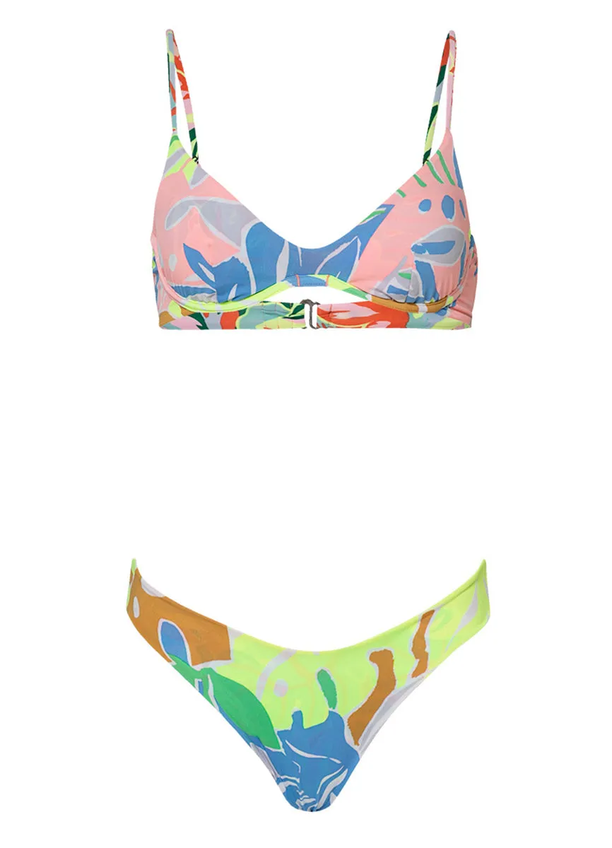 Maaji Neon Leafy Sublimity Regular Rise Classic Bikini Bottom Maaji