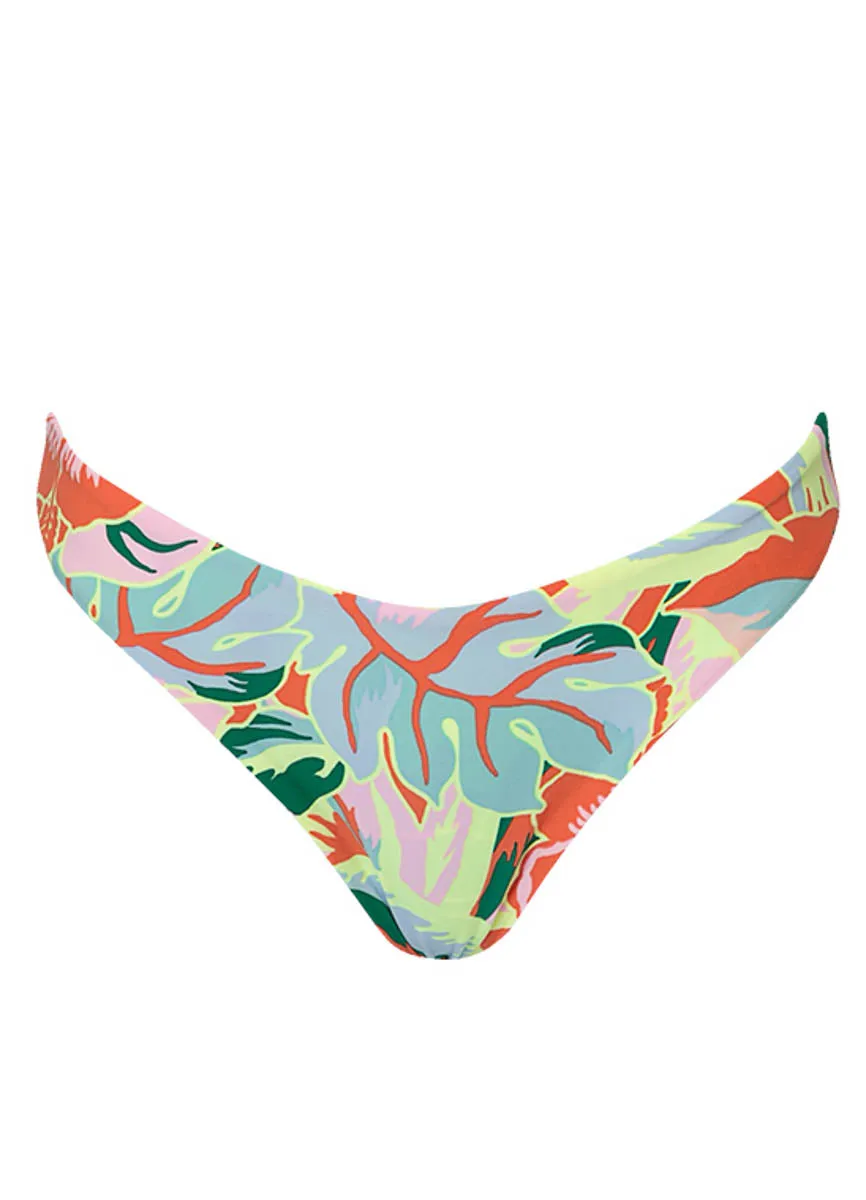 Maaji Neon Leafy Sublimity Regular Rise Classic Bikini Bottom Maaji