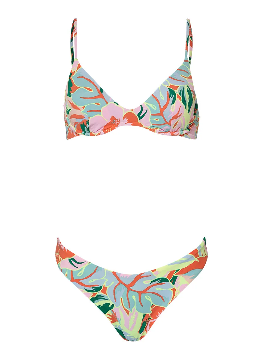 Maaji Neon Leafy Sublimity Regular Rise Classic Bikini Bottom Maaji