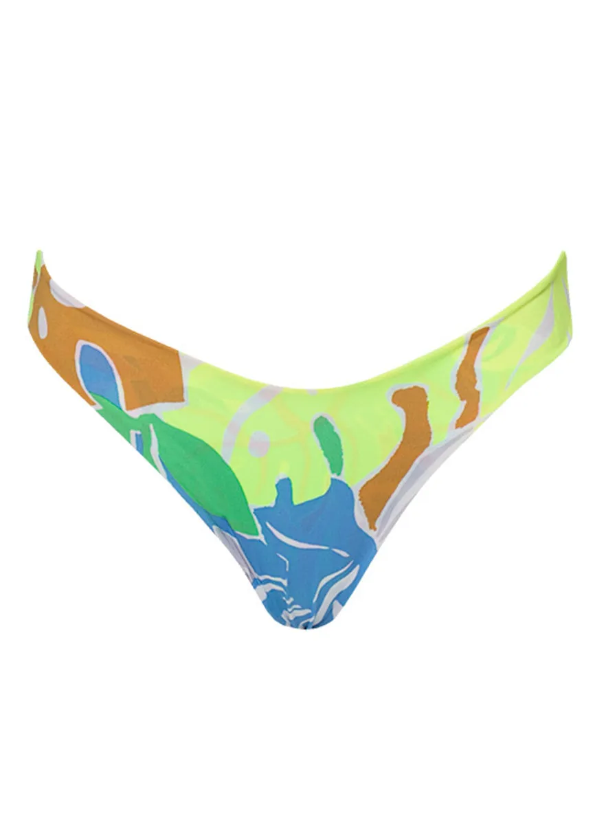 Maaji Neon Leafy Sublimity Regular Rise Classic Bikini Bottom Maaji