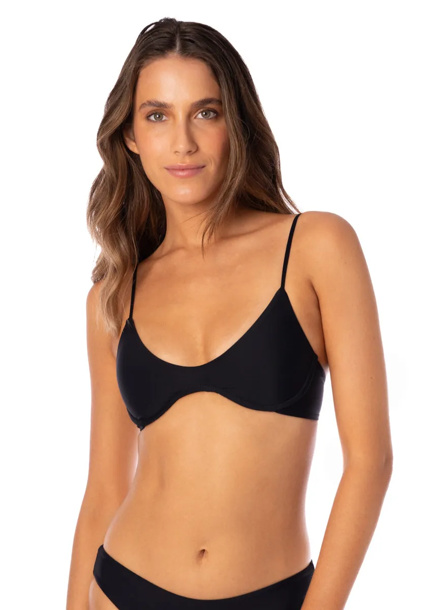 Maaji Noir Black Irene Unmolded Underwire Bikini Top Maaji