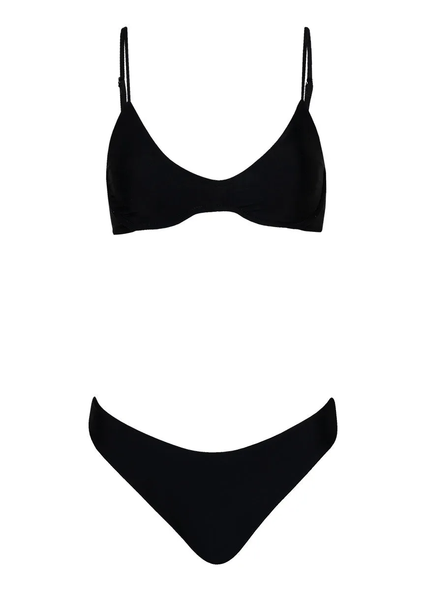 Maaji Noir Black Irene Unmolded Underwire Bikini Top Maaji