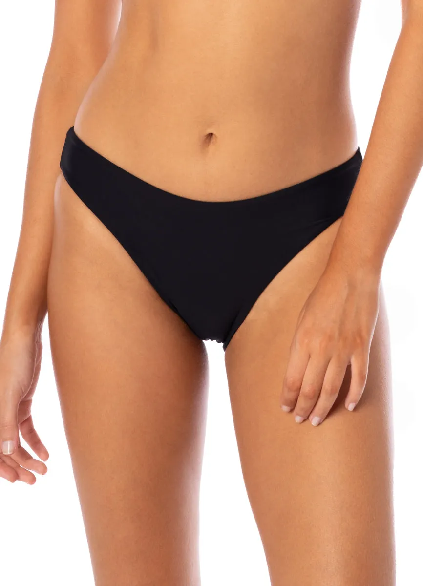Maaji Noir Black Sublimity Regular Rise Classic Bikini Bottom Maaji