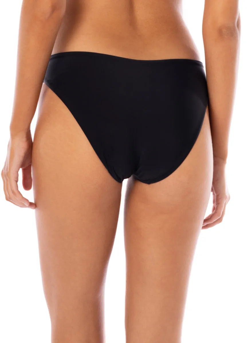 Maaji Noir Black Sublimity Regular Rise Classic Bikini Bottom Maaji