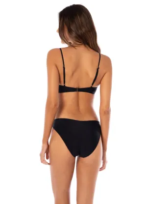 Maaji Noir Black Sublimity Regular Rise Classic Bikini Bottom Maaji