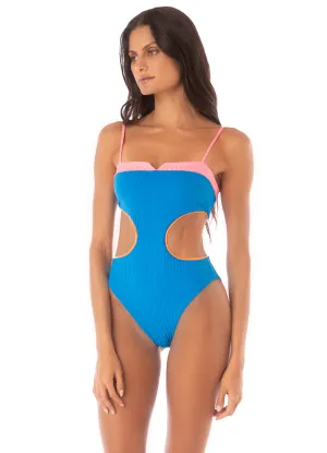 Maaji Ocean Blue Maui Cut Out One Piece Maaji