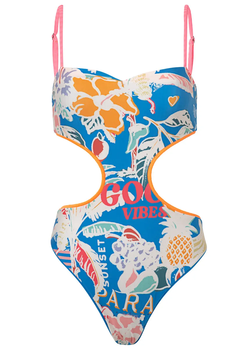 Maaji Ocean Blue Maui Cut Out One Piece Maaji