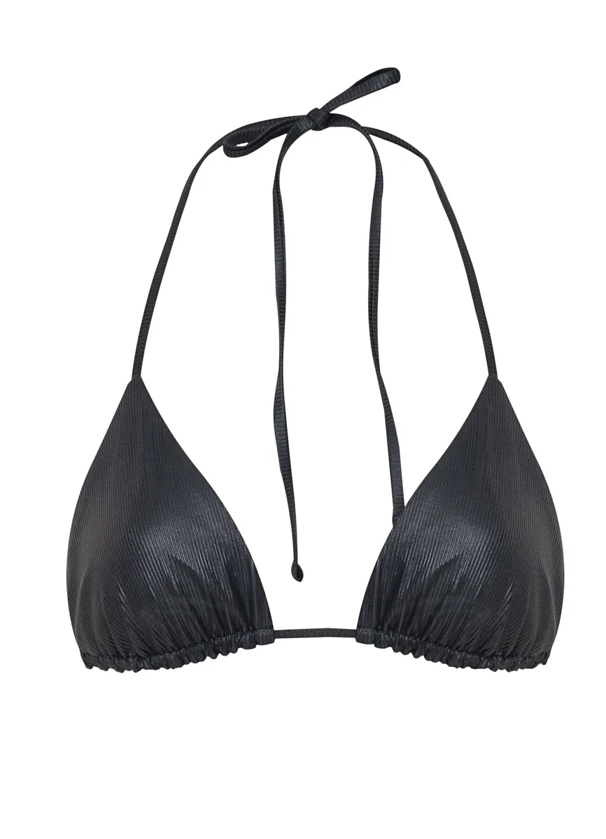 Maaji Onyx Black Balmy Sliding Triangle Bikini Top Maaji