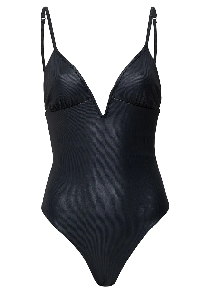 Maaji Onyx Black Parady Signature Cut V Wire One Piece Maaji