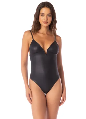 Maaji Onyx Black Parady Signature Cut V Wire One Piece Maaji