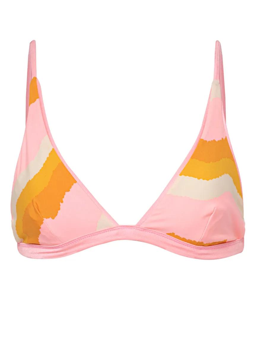 Maaji Orchid Pink Ivy Fixed Triangle Bikini Top Maaji