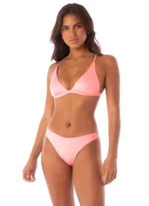 Maaji Orchid Pink Ivy Fixed Triangle Bikini Top Maaji