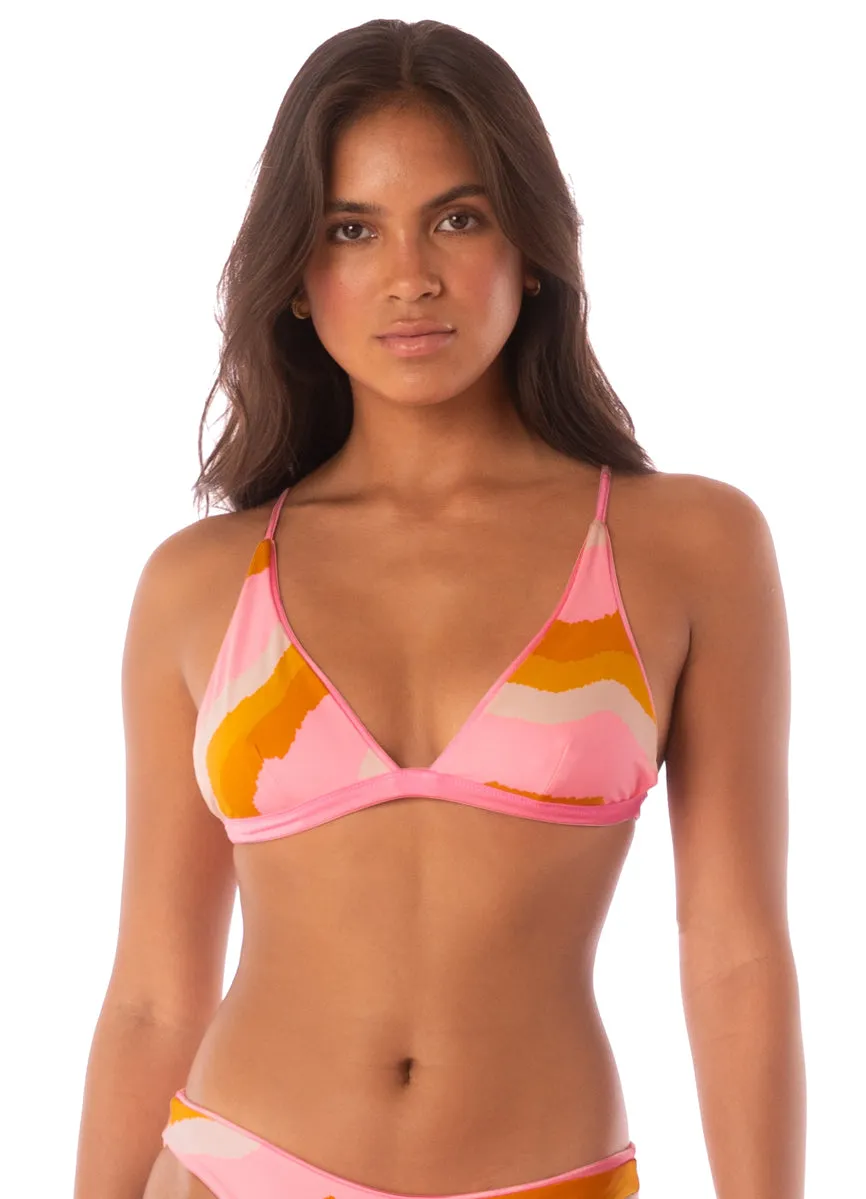 Maaji Orchid Pink Ivy Fixed Triangle Bikini Top Maaji