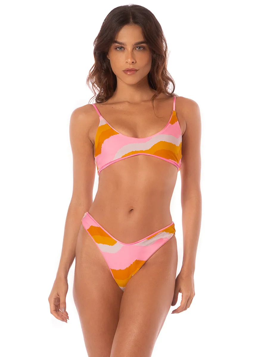 Maaji Orchid Pink Splendour Regular Rise Thin Side  Bikini Bottom Maaji