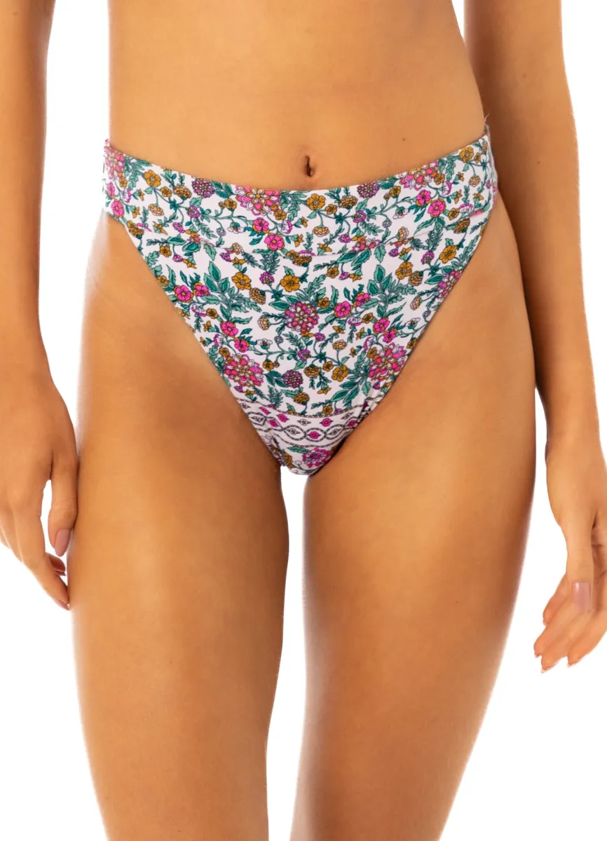 Maaji Ornamental Vintage Zefora High Rise/High Leg Bikini Bottom Maaji