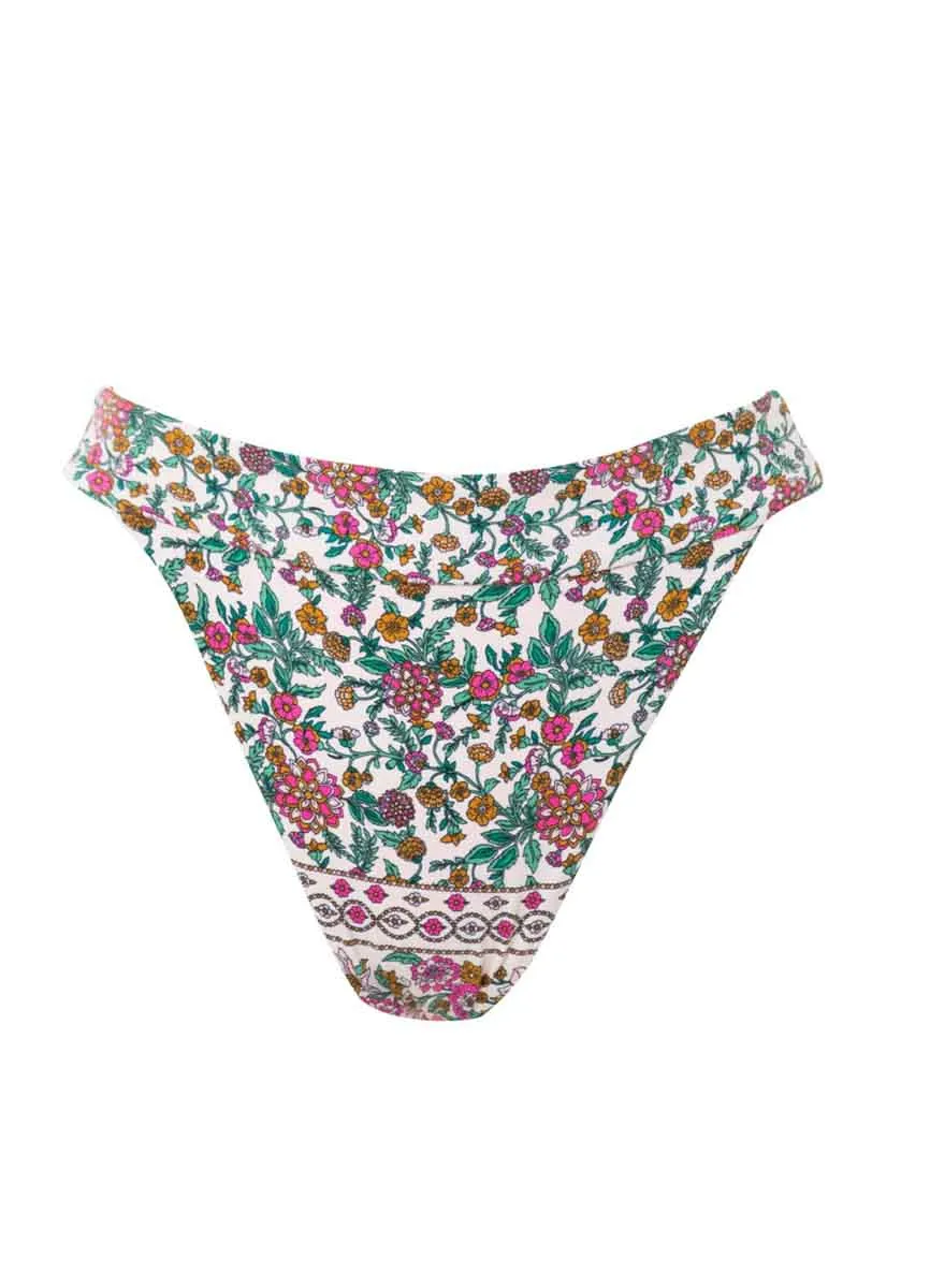 Maaji Ornamental Vintage Zefora High Rise/High Leg Bikini Bottom Maaji