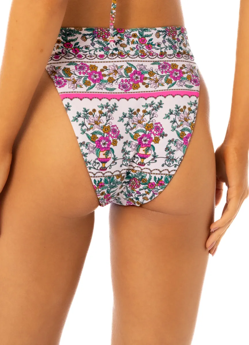 Maaji Ornamental Vintage Zefora High Rise/High Leg Bikini Bottom Maaji