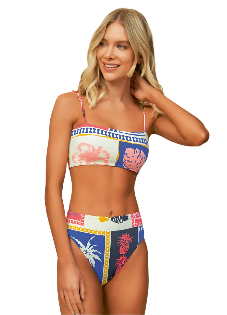 Maaji Paradise Postals Sully High Rise/High Leg Bikini Bottom Maaji