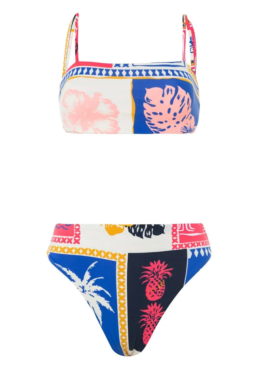 Maaji Paradise Postals Sully High Rise/High Leg Bikini Bottom Maaji