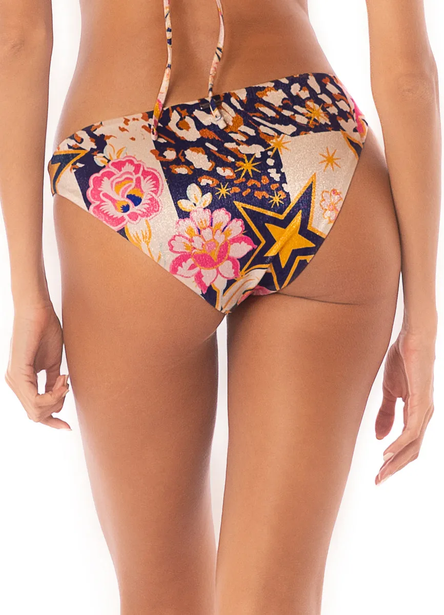 Maaji Patchwork Rose Flirt Low Rise Thin Side Bikini Bottom Maaji