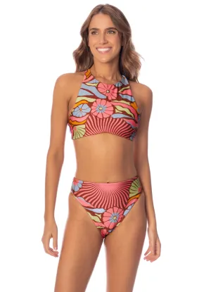 Maaji Pattern Scope Gaby High Neck Bikini Top Maaji