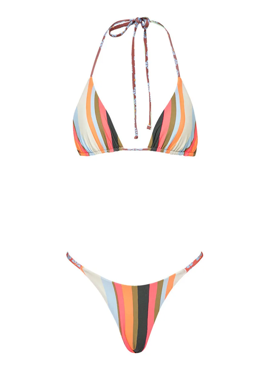 Maaji Pattern Scope Micro Midi Regular Rise Single Strap Bikini Bottom Maaji