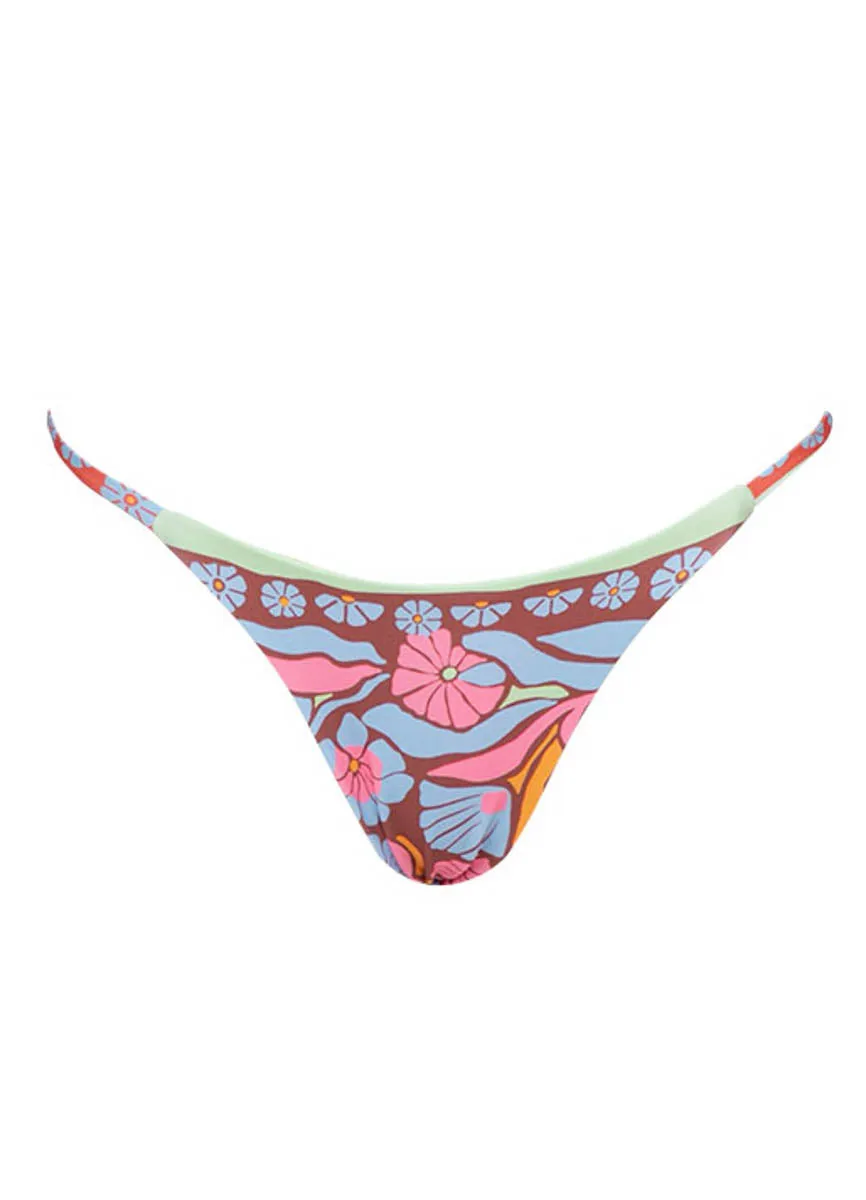 Maaji Pattern Scope Micro Midi Regular Rise Single Strap Bikini Bottom Maaji