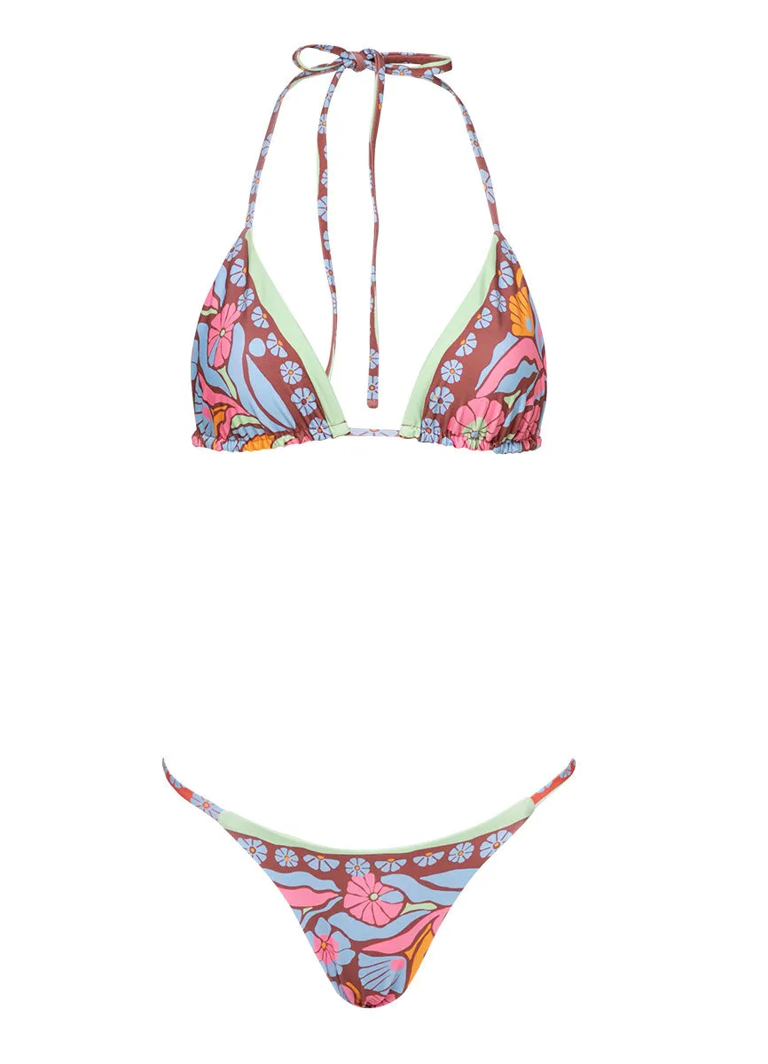 Maaji Pattern Scope Micro Midi Regular Rise Single Strap Bikini Bottom Maaji
