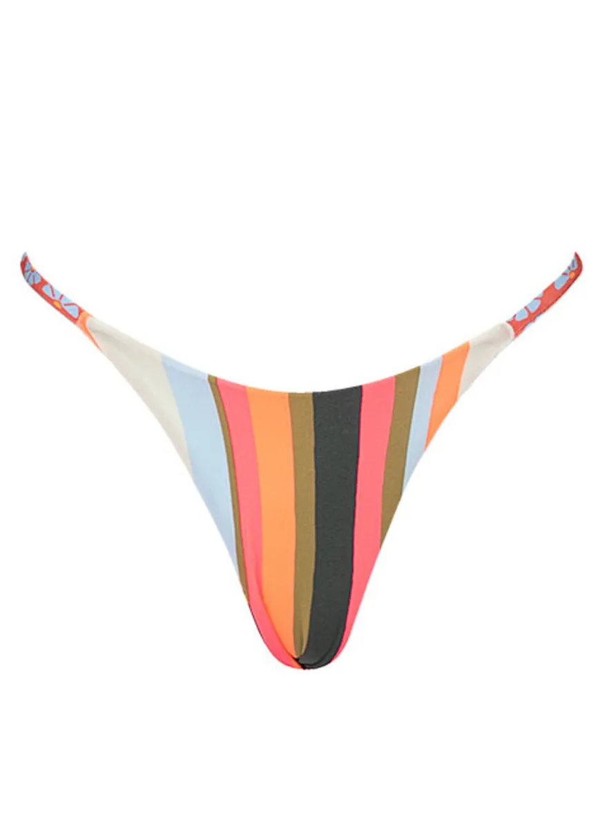 Maaji Pattern Scope Micro Midi Regular Rise Single Strap Bikini Bottom Maaji