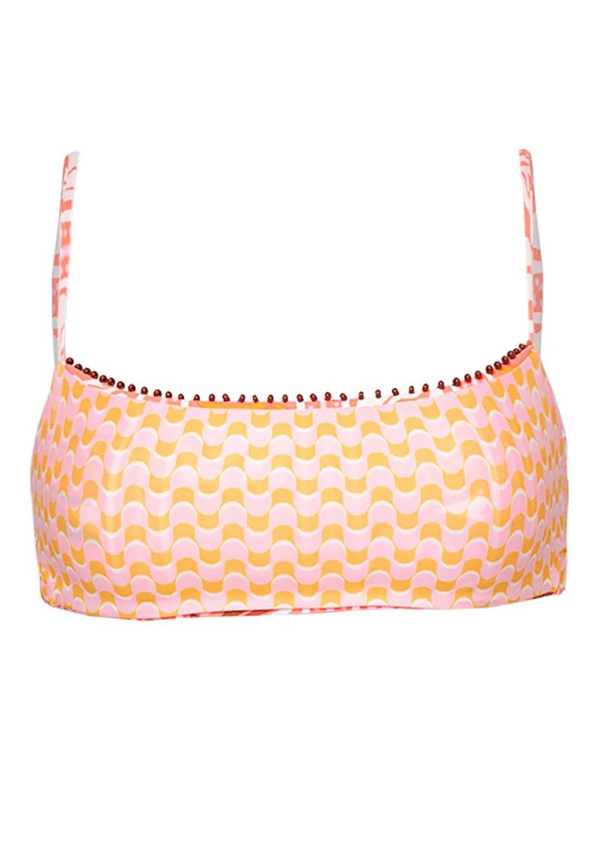 Maaji Peach Flowers Dallas Classic Bralette Bikini Top Maaji