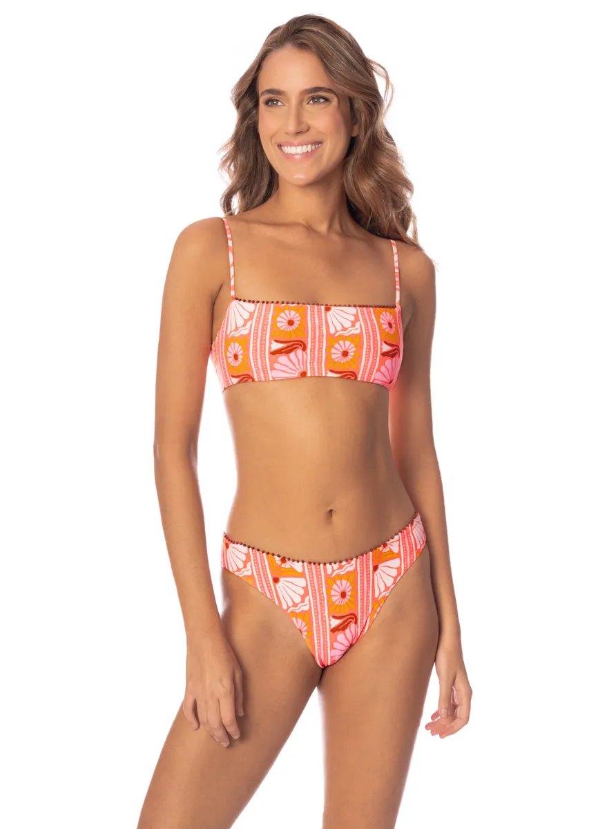 Maaji Peach Flowers Dallas Classic Bralette Bikini Top Maaji
