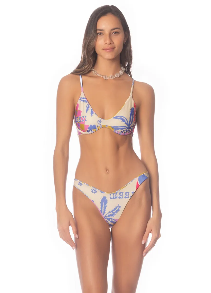Maaji Periwinkle Palms Irene Unmolded Underwire Bikini Top Maaji