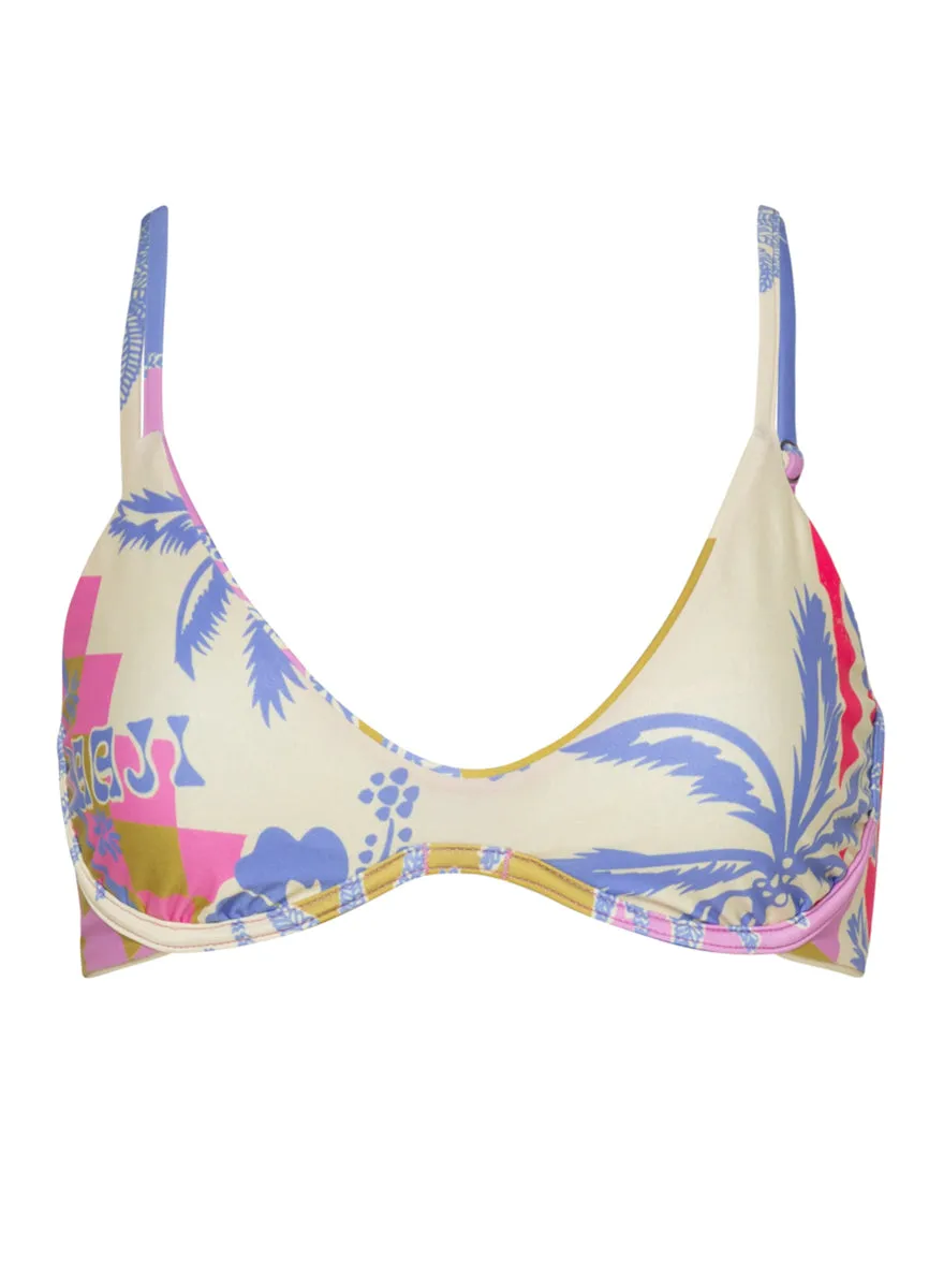 Maaji Periwinkle Palms Irene Unmolded Underwire Bikini Top Maaji