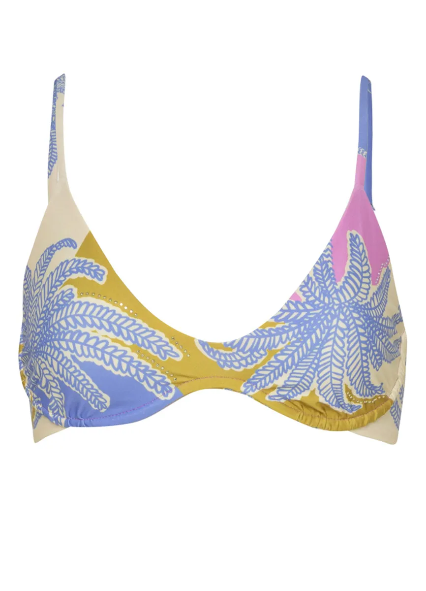 Maaji Periwinkle Palms Irene Unmolded Underwire Bikini Top Maaji