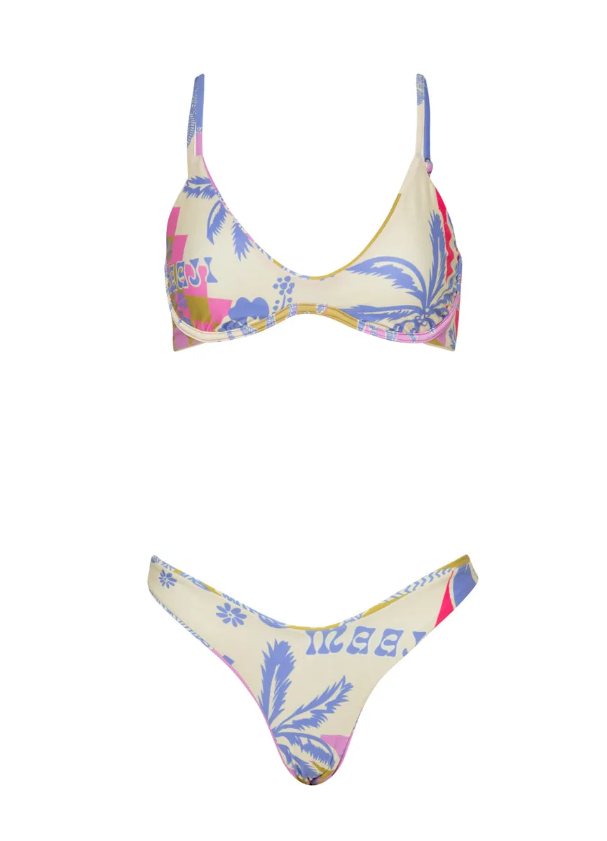 Maaji Periwinkle Palms Irene Unmolded Underwire Bikini Top Maaji