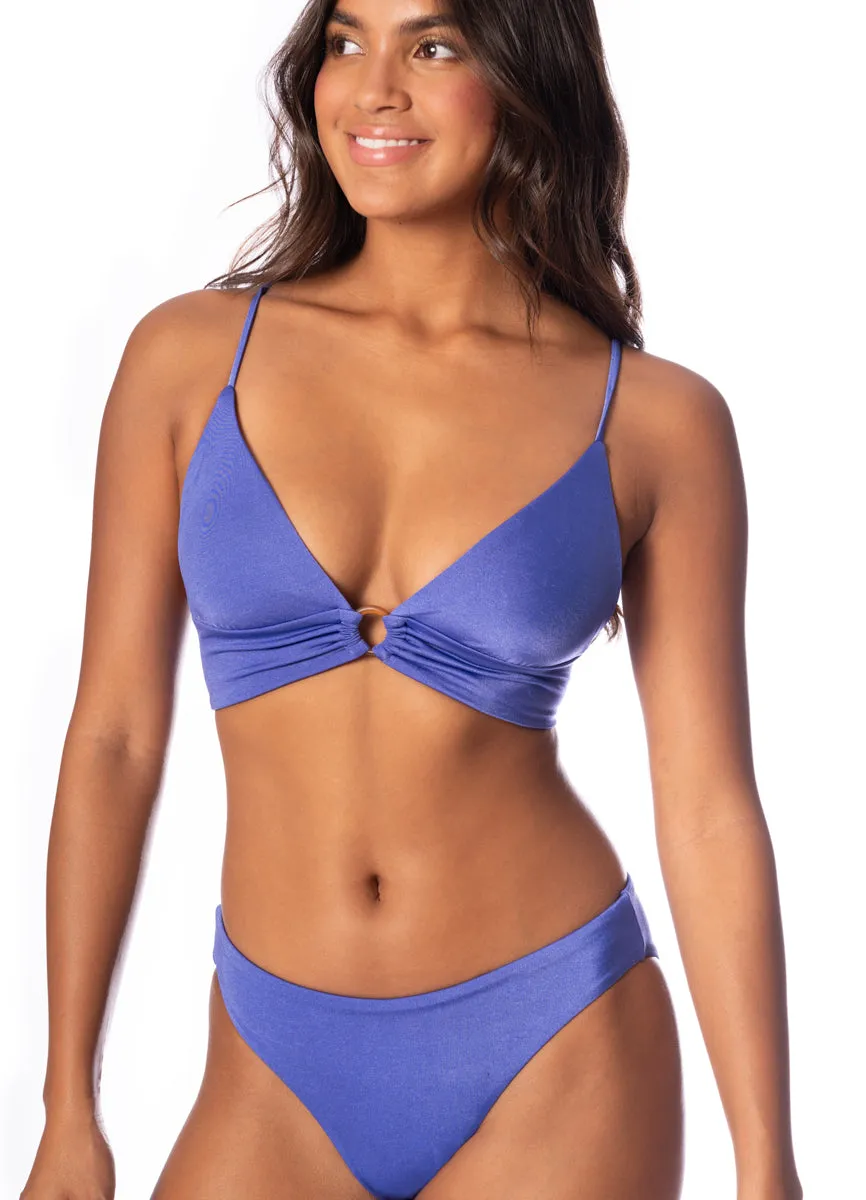 Maaji Perrywinkle Shine Long Line Triangle Bikini Top Maaji