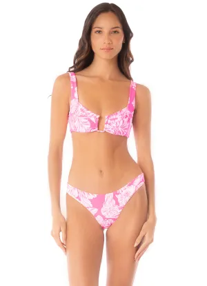 Maaji Pink Blossom Dixie U Wire Bralette Bikini Top Maaji