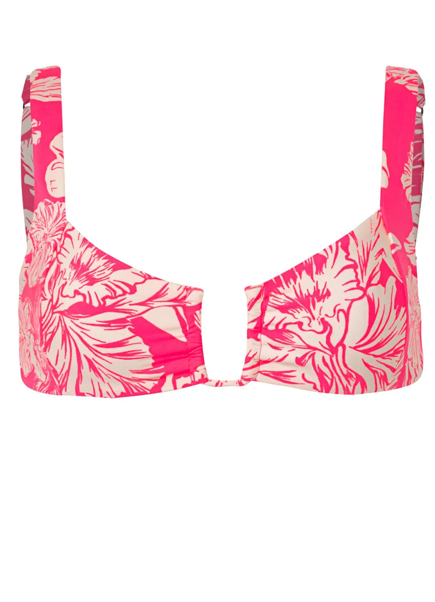 Maaji Pink Blossom Dixie U Wire Bralette Bikini Top Maaji