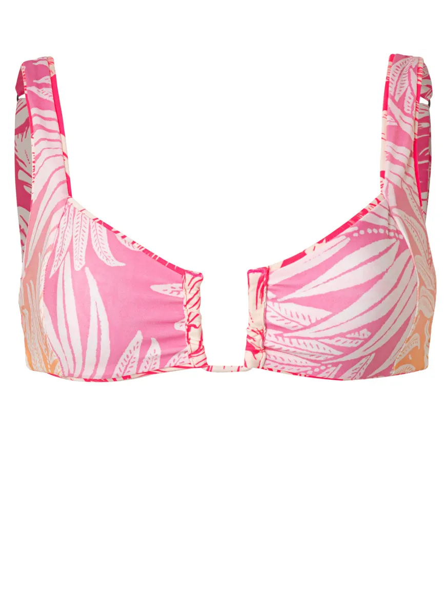 Maaji Pink Blossom Dixie U Wire Bralette Bikini Top Maaji