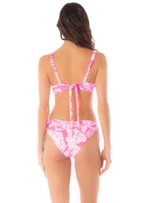 Maaji Pink Blossom Flirt Low Rise Thin Side Bikini Bottom Maaji
