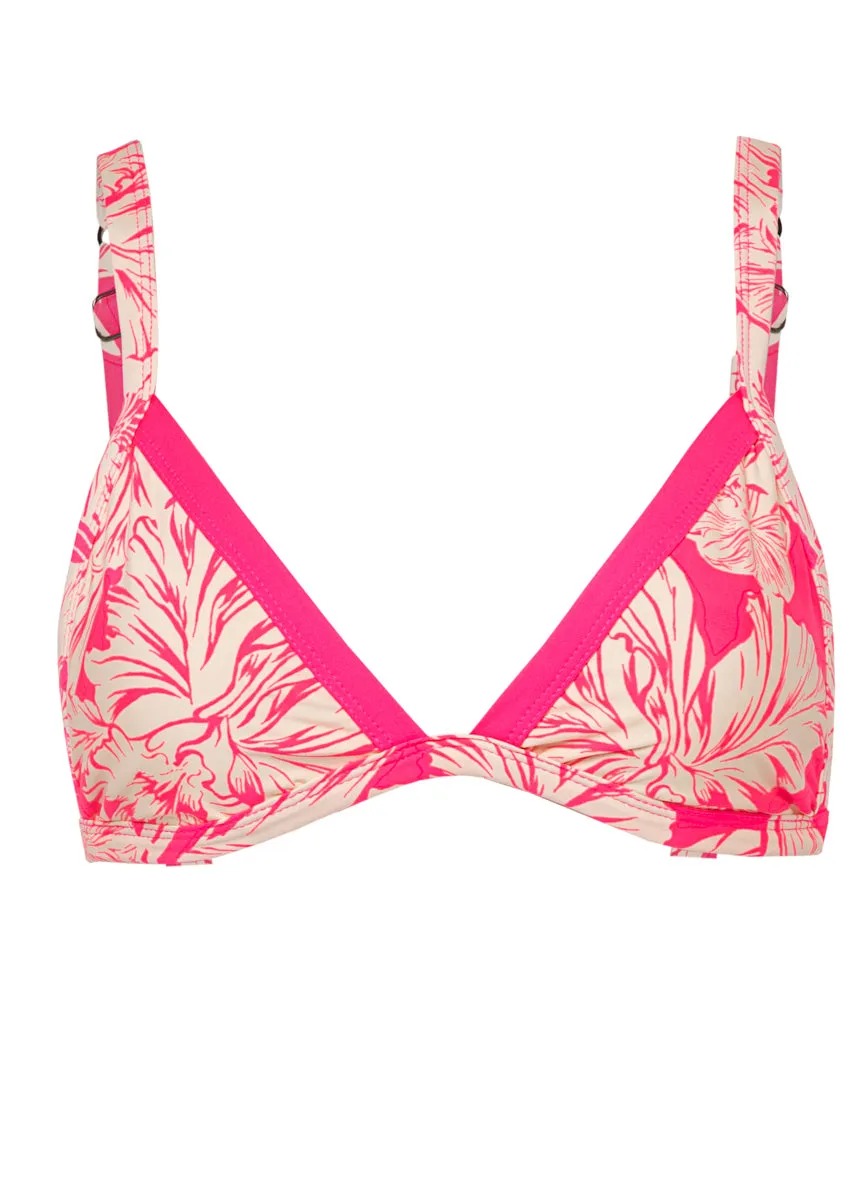 Maaji Pink Blossom Rewind Fixed Triangle Bikini Top Maaji