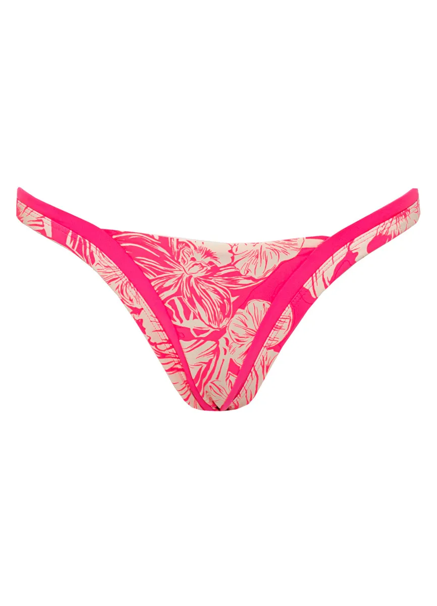 Maaji Pink Blossom Trinity Regular Rise V Front Bikini Bottom Maaji