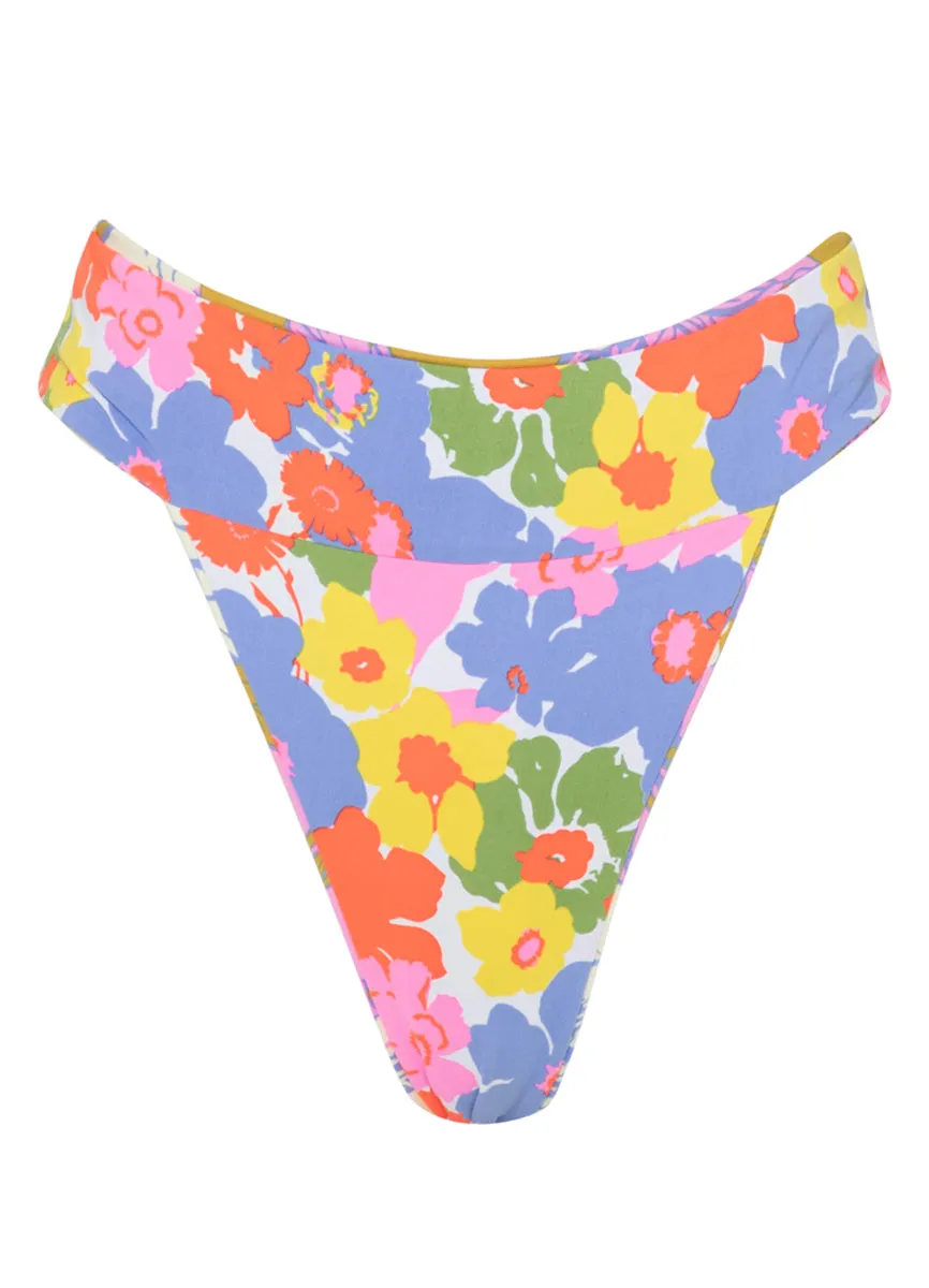 Maaji Pink Fiore Sienna High Rise Classic Bikini Bottom Maaji
