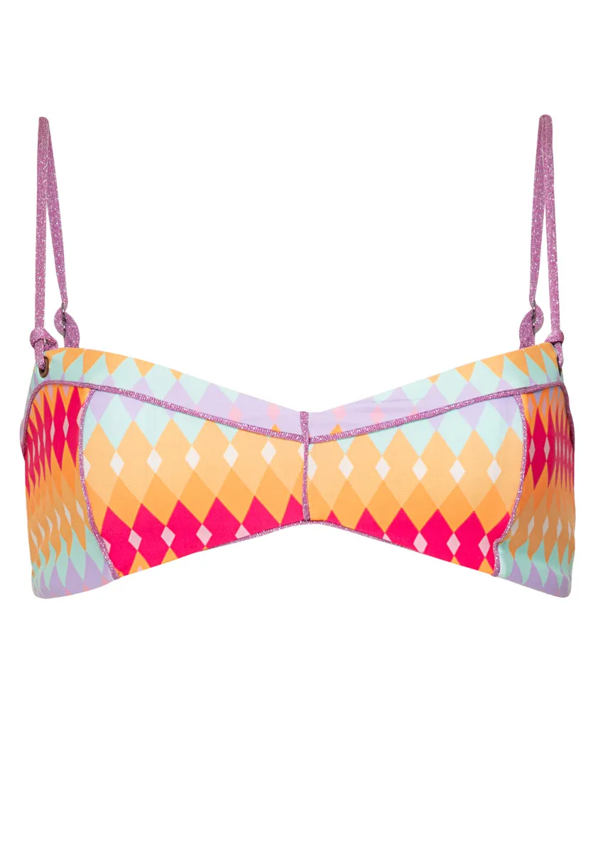 Maaji Pink Prism Prairie Classic Bralette Bikini Top Maaji