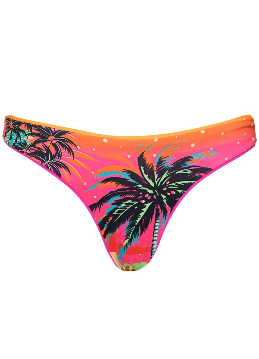 Maaji Poppy Pink Iconic Regular Rise Thin Side Bikini Bottom Maaji